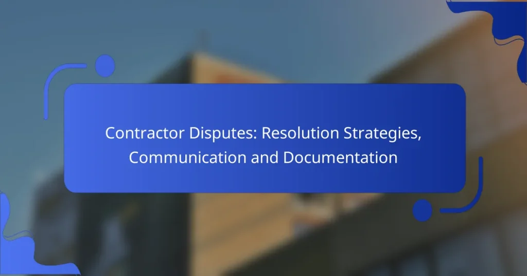 Contractor Disputes: Resolution Strategies, Communication and Documentation