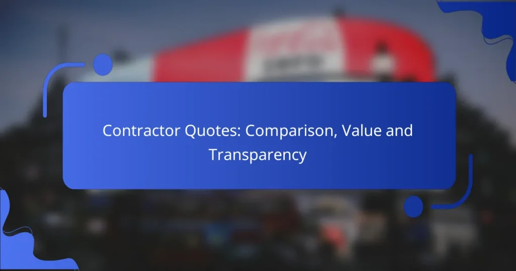 Contractor Quotes: Comparison, Value and Transparency