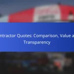 Contractor Quotes: Comparison, Value and Transparency
