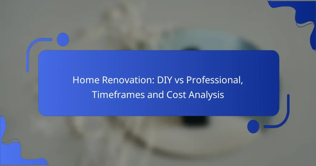 Home Renovation: DIY vs Professional, Timeframes and Cost Analysis