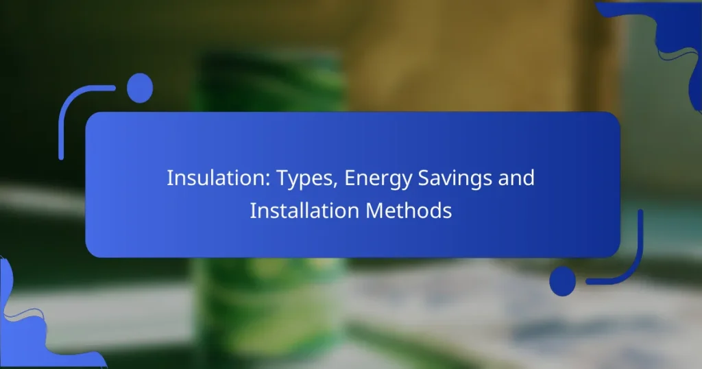 Insulation: Types, Energy Savings and Installation Methods