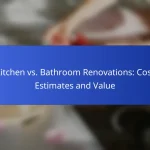 Kitchen vs. Bathroom Renovations: Cost Estimates and Value