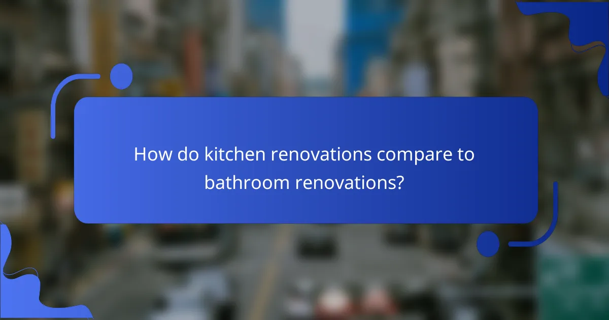 How do kitchen renovations compare to bathroom renovations?