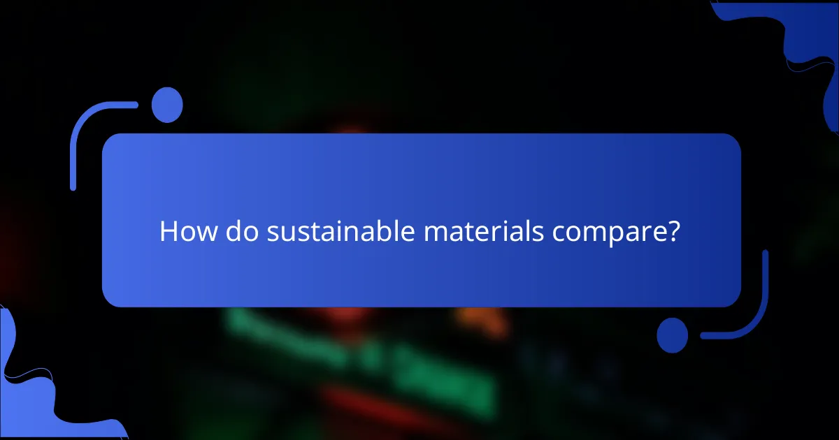 How do sustainable materials compare?