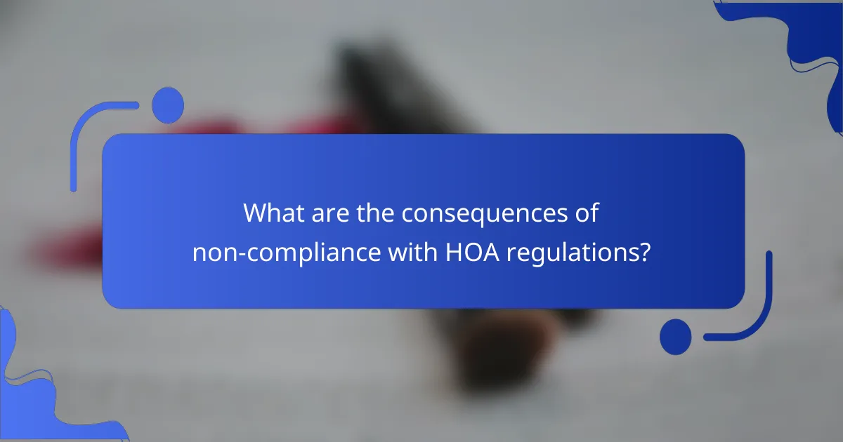 What are the consequences of non-compliance with HOA regulations?